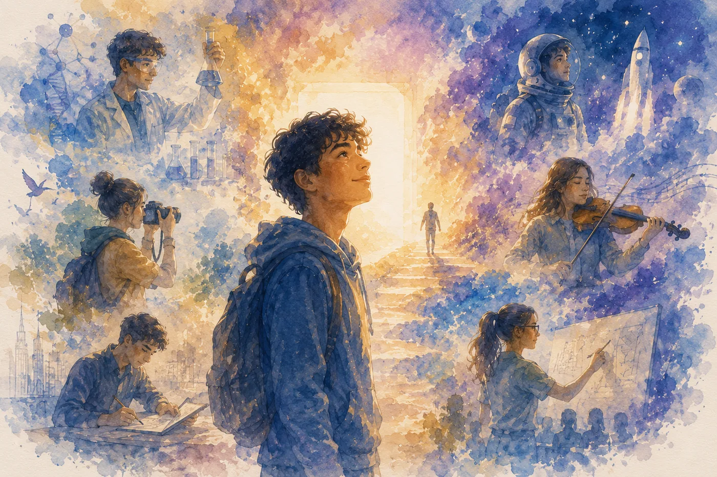 A student imagining the many versions of who they could become
